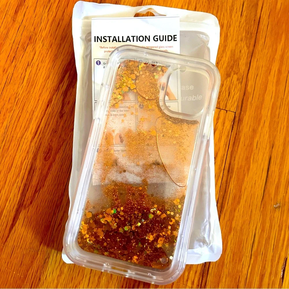 iPhone cover 11 rose gold waterfall glitter host pick🔥